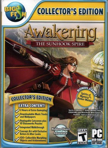 AWAKENING THE SUNHOOK SPIRE Collectors Edition Hidden Object PC game DVD-ROM + Bonus!