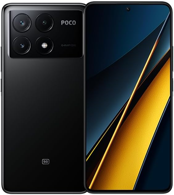 Xiaomi Poco X6 PRO 5G + 4G LTE Global Unlocked (512GB + 12GB) GSM 6.67″ 64MP Triple Camera (Tmobile Mint Tello Global) + (Car Fast Car Dual Charger Bundle) (Black)
