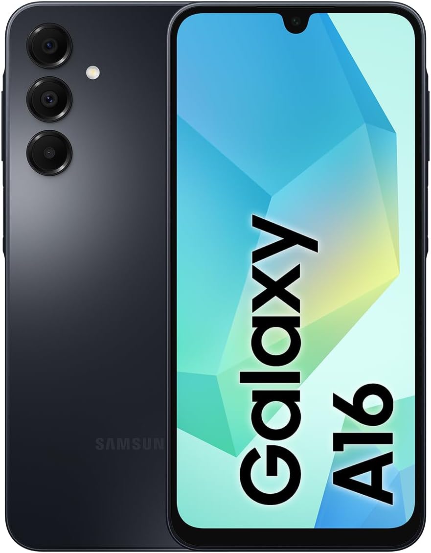 Samsung Galaxy A16 4G LTE (128GB + 4GB) International Model SM-A165F/DS Factory Unlocked, 6.7″, Dual SIM, 50MP Triple Camera (Case Bundle), Black