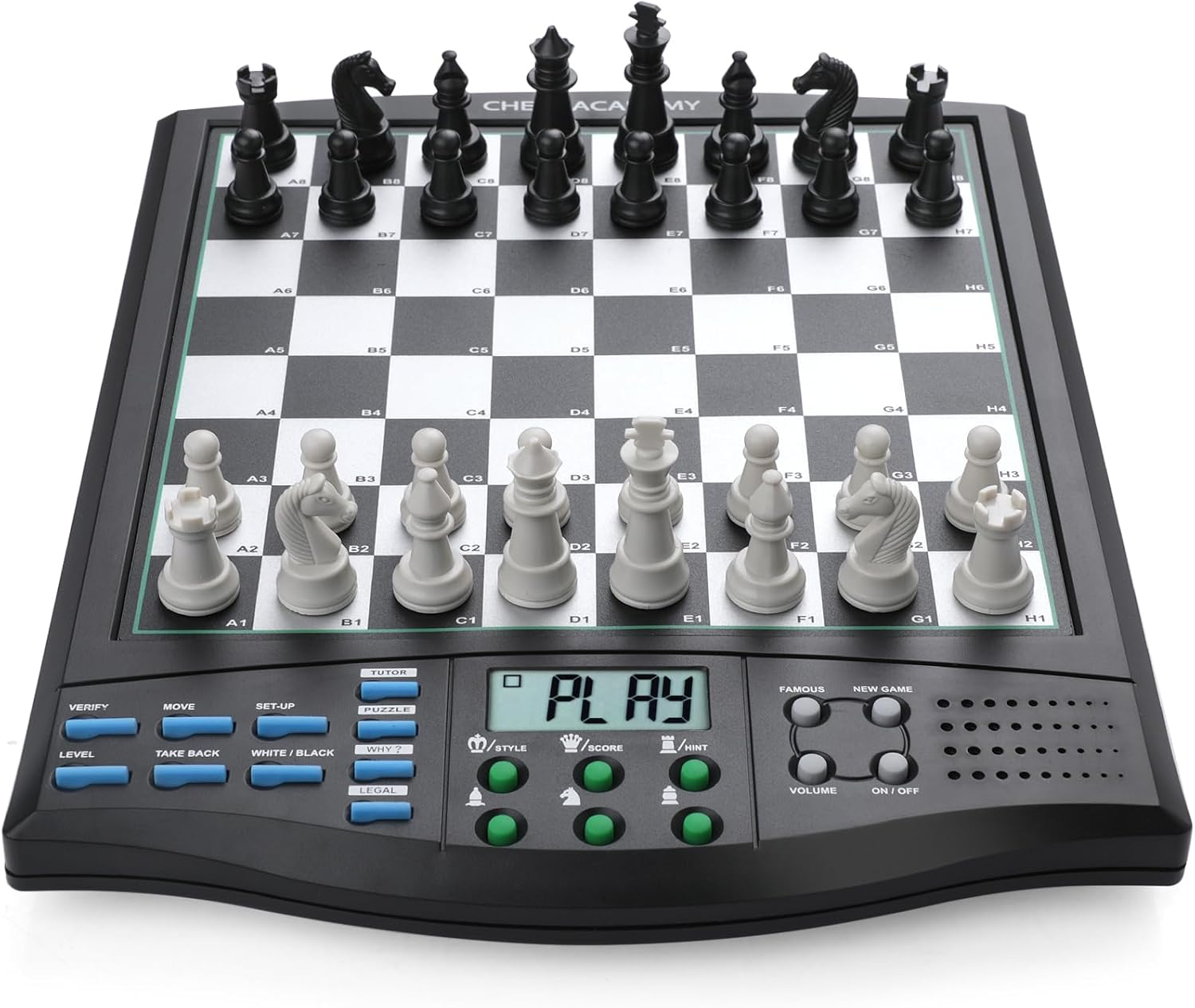 Talking Chess Academy Electronic Chess Board, Smart Chess Board with Voice Teaching System, Computer Chess Game with Strong Magnetic Pieces, 1-2 Player, Electronic Chess Set – Simple Portable Travel