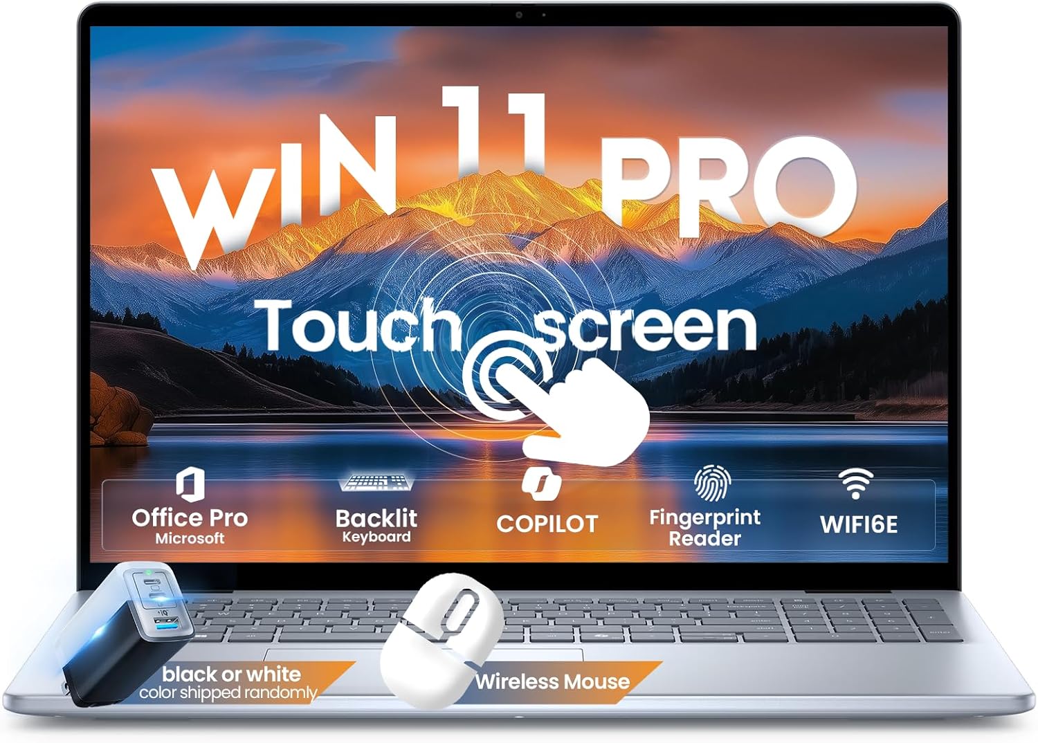 Dell Latest inspiron 16 Touchscreen Laptop with Portable Charging, AMD Ryzen 7 8840U (Beats i7-1355U), AI Copilot, Backlit, Fingerprint Reader, Wins 11 Pro, MS Office Pro (32GB RAM | 1TB)