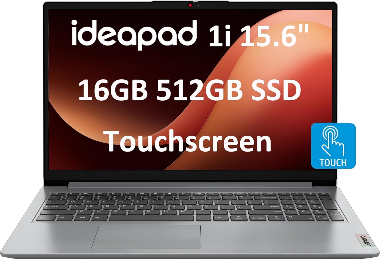 Lenovo IdeaPad 15.6″ FHD Touchscreen Laptop (16GB RAM, 512GB SSD, Intel 6-Core i3-1215U (> i5-1135G7)), Narrow Bezel, Webcam, 10-Hour Long Battery Life, Wi-Fi 6, Win 11 Home S Mode, Cloud Grey