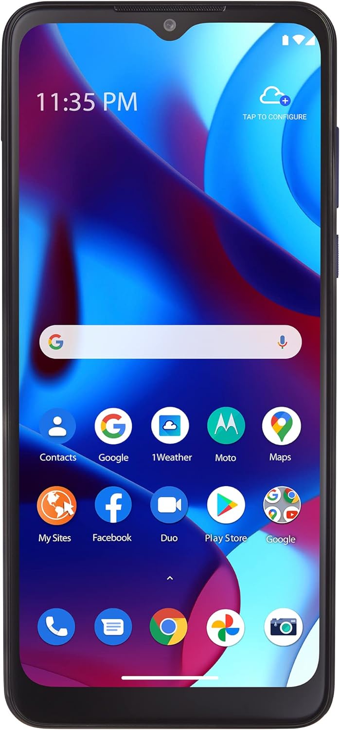 TracFone Moto g Pure (2021), 32GB, Blue – Prepaid Smartphone (Locked/Renewed)