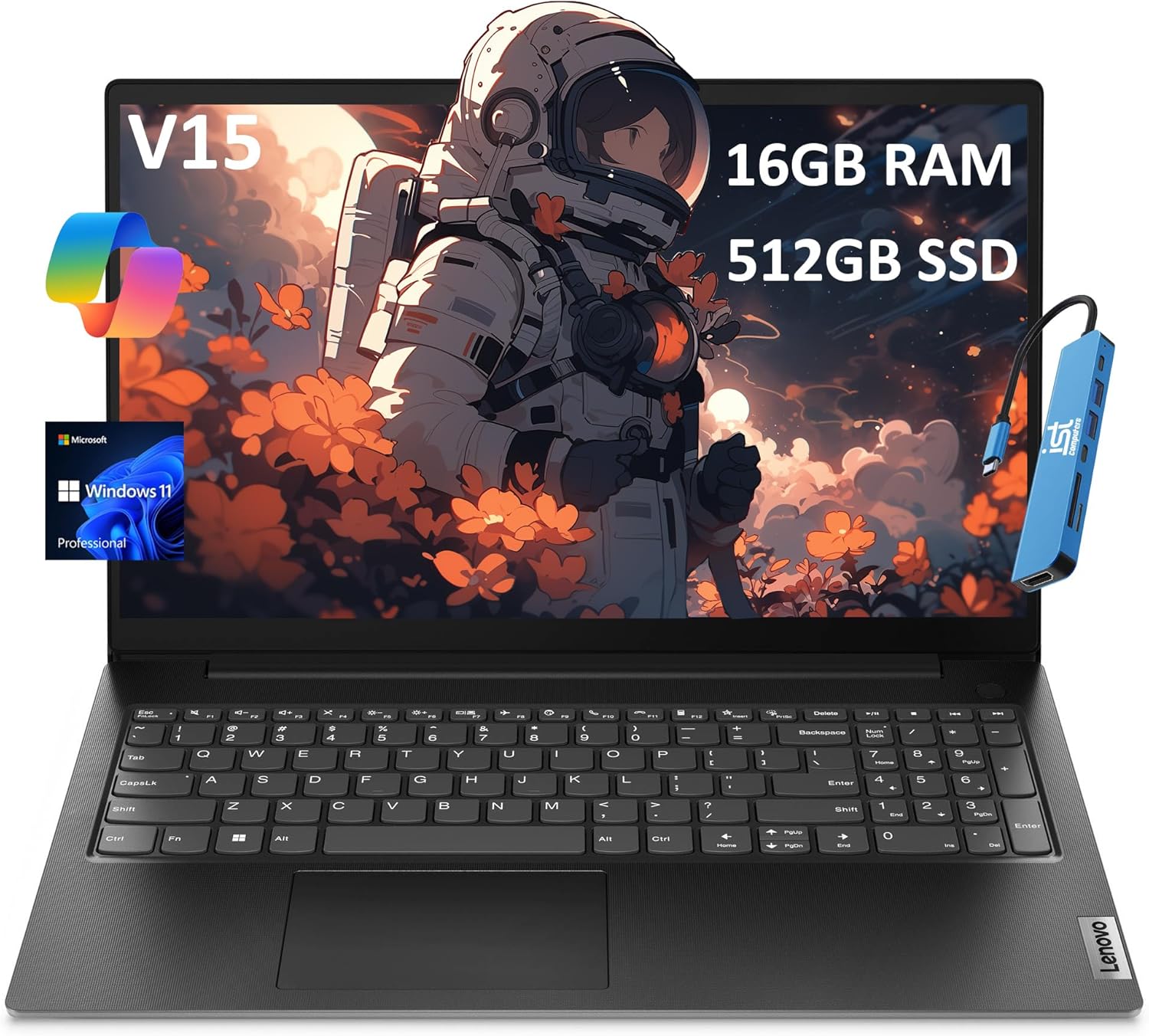 Lenovo V15 Gen 4 (15.6″ FHD Anti-Glare, 13th Intel Core i5-13420H (Beat i7-1255U), 16GB RAM, 512GB SSD) for Business, Home, Military Grade, Ethernet, Webcam, IST Hub, Win 11 Pro w/AI Copilot, Black