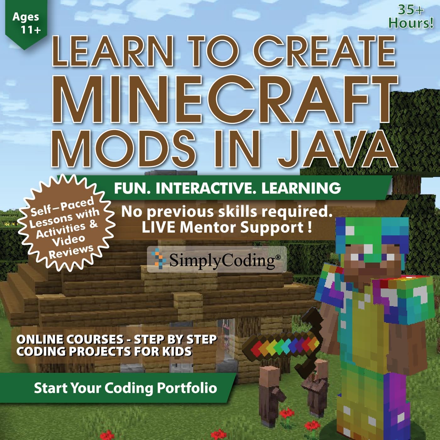 Coding for Kids: Learn to Code Minecraft Mods in Java – Video Game Design Coding – Computer Programming Courses, Ages 11-18, (PC, Mac Compatible)