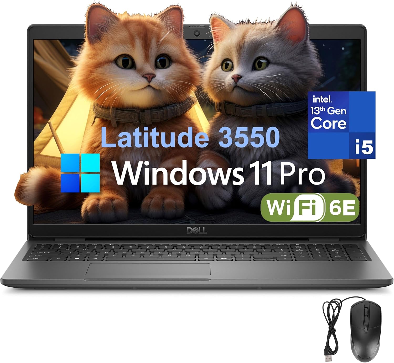 Dell Latitude 3550 Laptop Computer for Business Work, Intel 10-Core i5-1335U (Beat i7-1255U), 32GB DDR5 RAM, 1TB PCIe SSD, 15.6″ FHD, WiFi 6E, Bluetooth 5.3, FHD Camera, USB4 Type-C, Windows 11 Pro