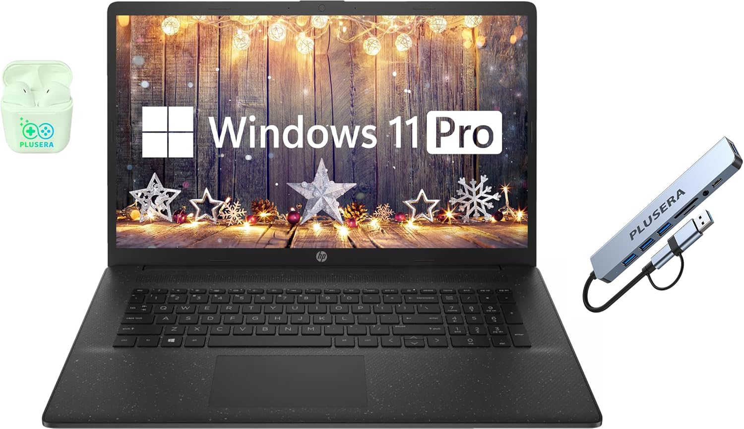 HP 17.3″ Business Laptop Computer, 64GB RAM 2.2TB Storage (2TB SSD+256GB Docking Station Set), 10-Core Intel Core i5, Windows 11 Pro Laptop with Microsoft Office License Included, PLUSERA Earphones