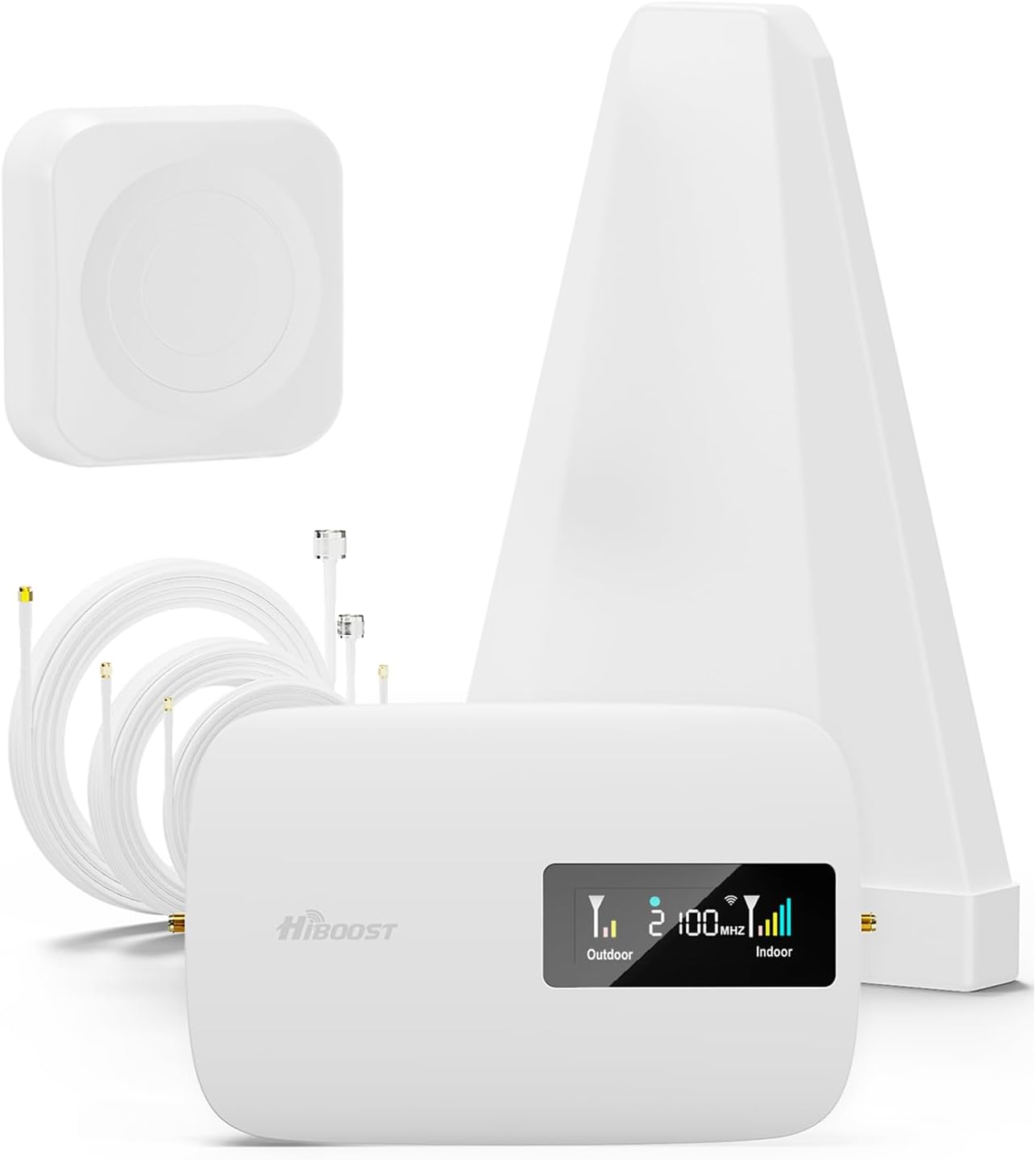 Cell Phone Booster for Home Office | Up to 2500 Sq Ft | Cell Phone Signal Booster Boosts 5G, 4G LTE for All U.S. Carriers—Verizon, AT&T, T-Mobile&More | HD Display | App Support | FCC Approved