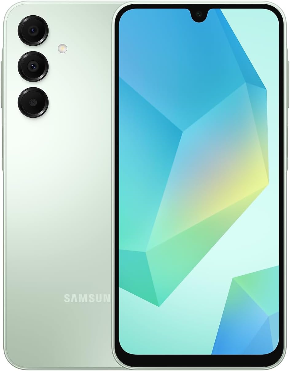 SAMSUNG Galaxy A16 4G (SM-A165M/DS), 128GB 6GB RAM, Dual SIM, Factory Unlocked GSM, International Version (25W Power Adapter Bundle) – (Light Green)