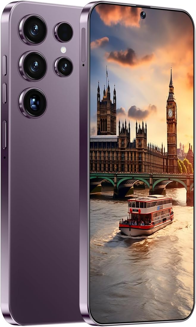 Unlocked Phone A23 Ultra Android Smartphone 8-core 8GB+128GB Cell Phone 7-inch HD Screen Unlocked Phone 50MP+24MP Camera 6000 mAh Battery 4G Dual SIM (Titanium Purple)