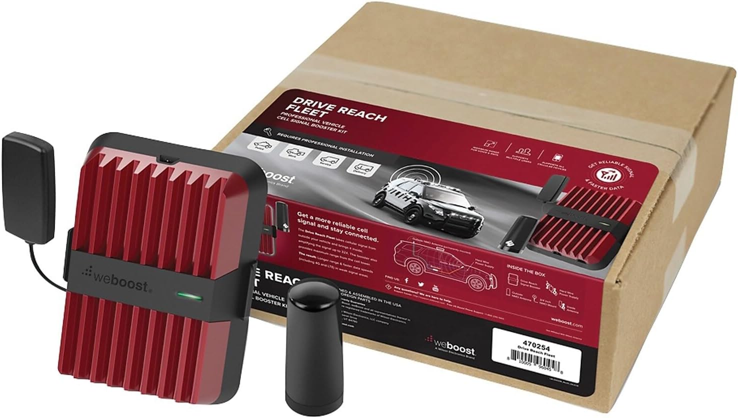 weBoost Drive Reach Fleet (470254) Cell Phone Signal Booster for Any Fleet Vehicles – Verizon, AT&T, T-Mobile, Sprint – Requires Professional Installation