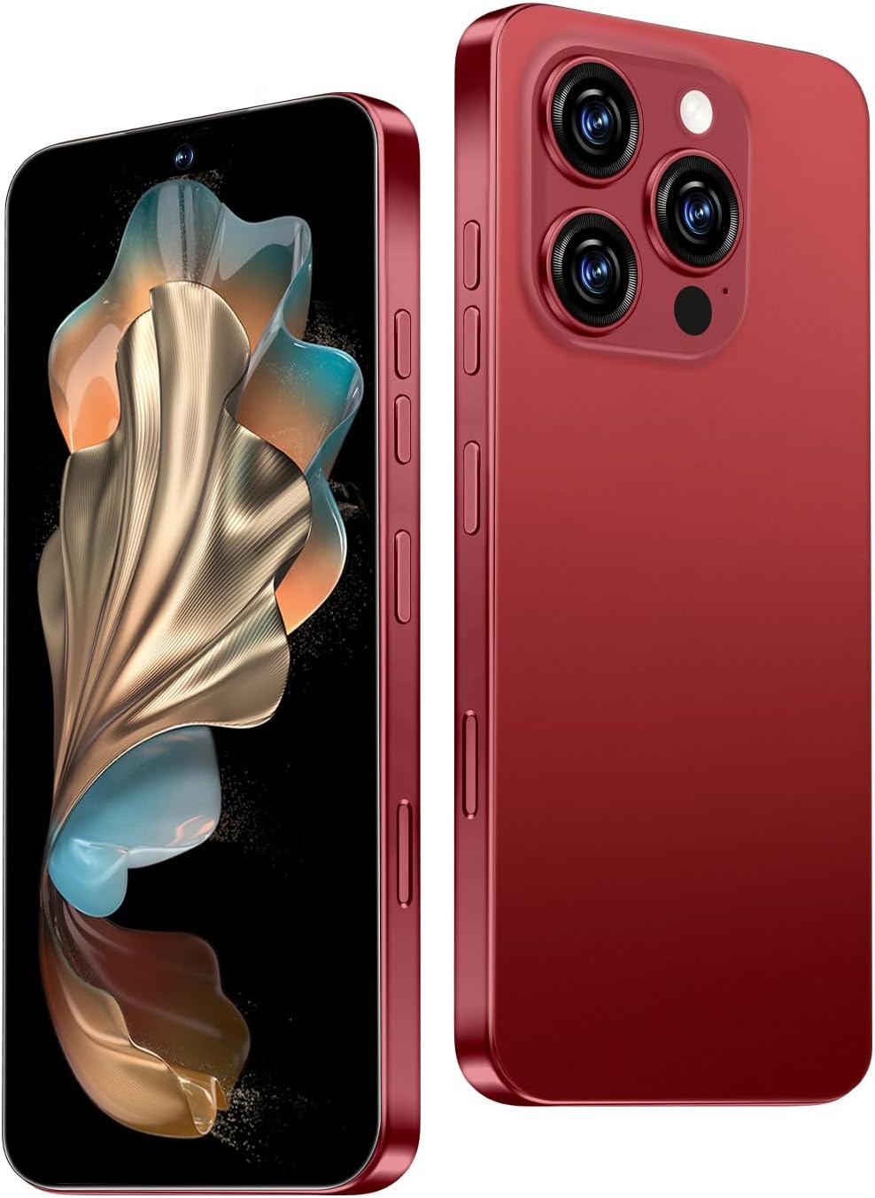 16PROMA X Unlocked Phone,12+512GB Smartphone, Android 14, Long Battery Life 7000mAh,6.99″ Display 68+108MP Zoom Camera,with Dual SIM, Fingerprint Lock, Face ID (Wine Red)
