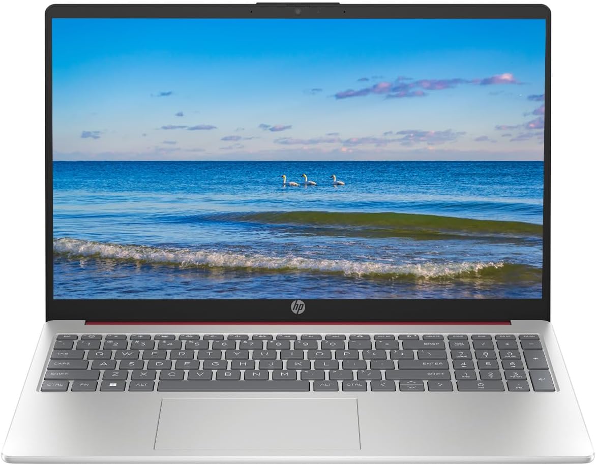 HP 2024 Portable 15” HD Micro-Edge IPS Laptop, Intel Pentium Processor Up to 3.68GHz, 16GB DDR4, 128GB SSD, HDMI, Webcam, Ultra-Fast 6th Gen WiFi, Windows 11 OS, Dale Red (Renewed)