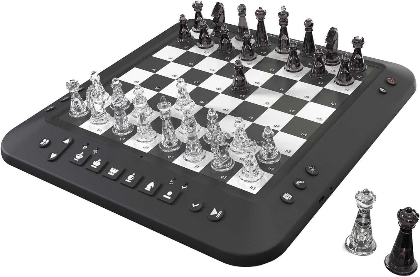 Electronic Chess Set, Chess Set Board Game, Computer Chess Game, Electronic Chess Game, LEDs,Built-in Battery, Great Partner for Play and Practice (Black)