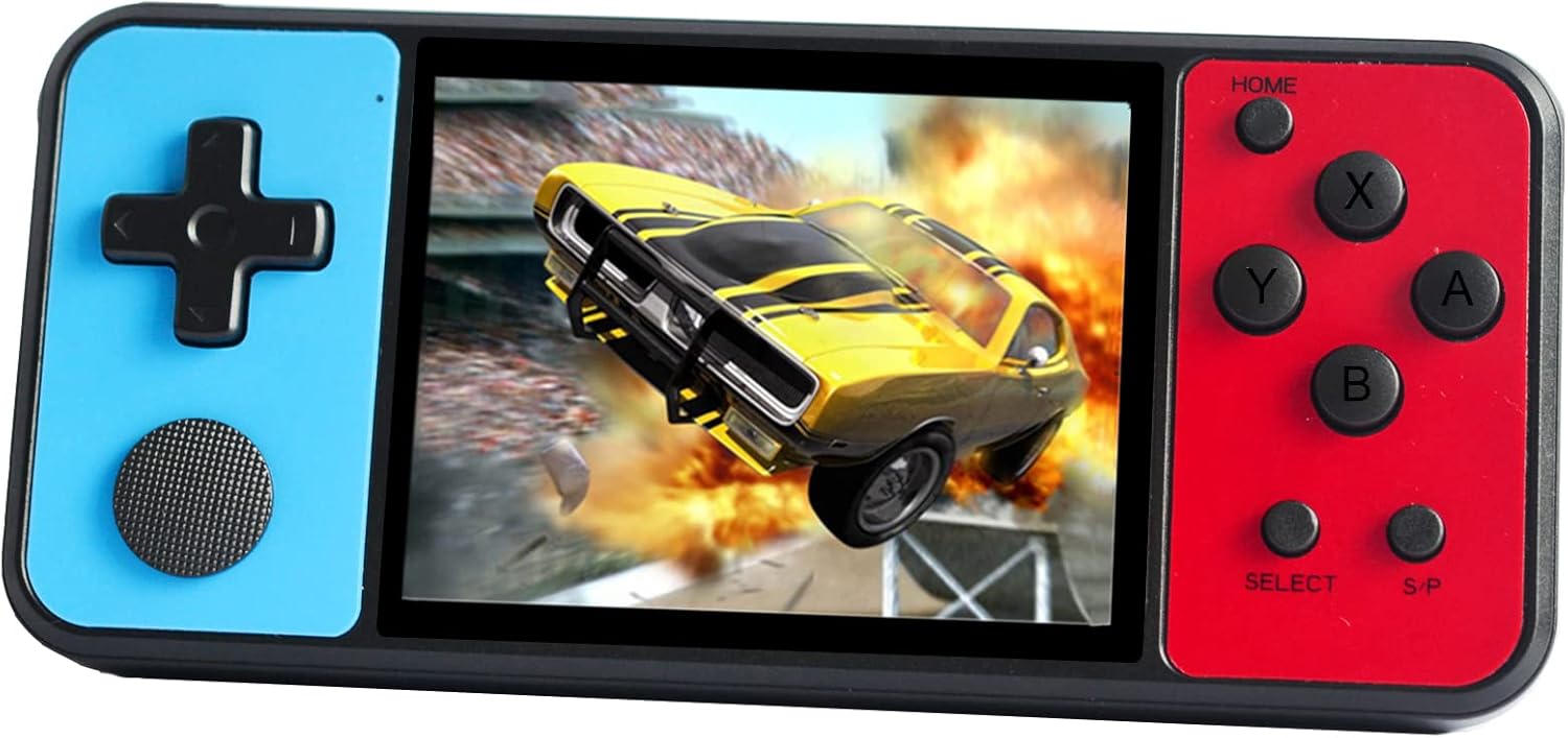 Great Boy Handheld Games for Kids Adults, Built-in 1015 Retro Video Games and Support TF Card Download Save Progress Rechargeable 3.0 Inches HD Screen Birthday Xmas Gift (Black)