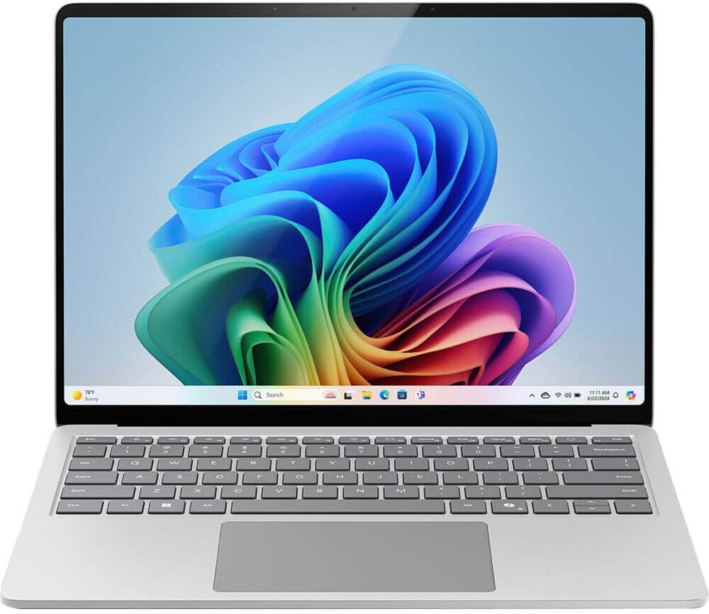 Microsoft Surface Laptop (2024), Windows 11 Copilot+ PC, 13.8″ Touchscreen Display, Snapdragon X Plus (10 core), 16GB RAM, 256GB SSD Storage, Platinum