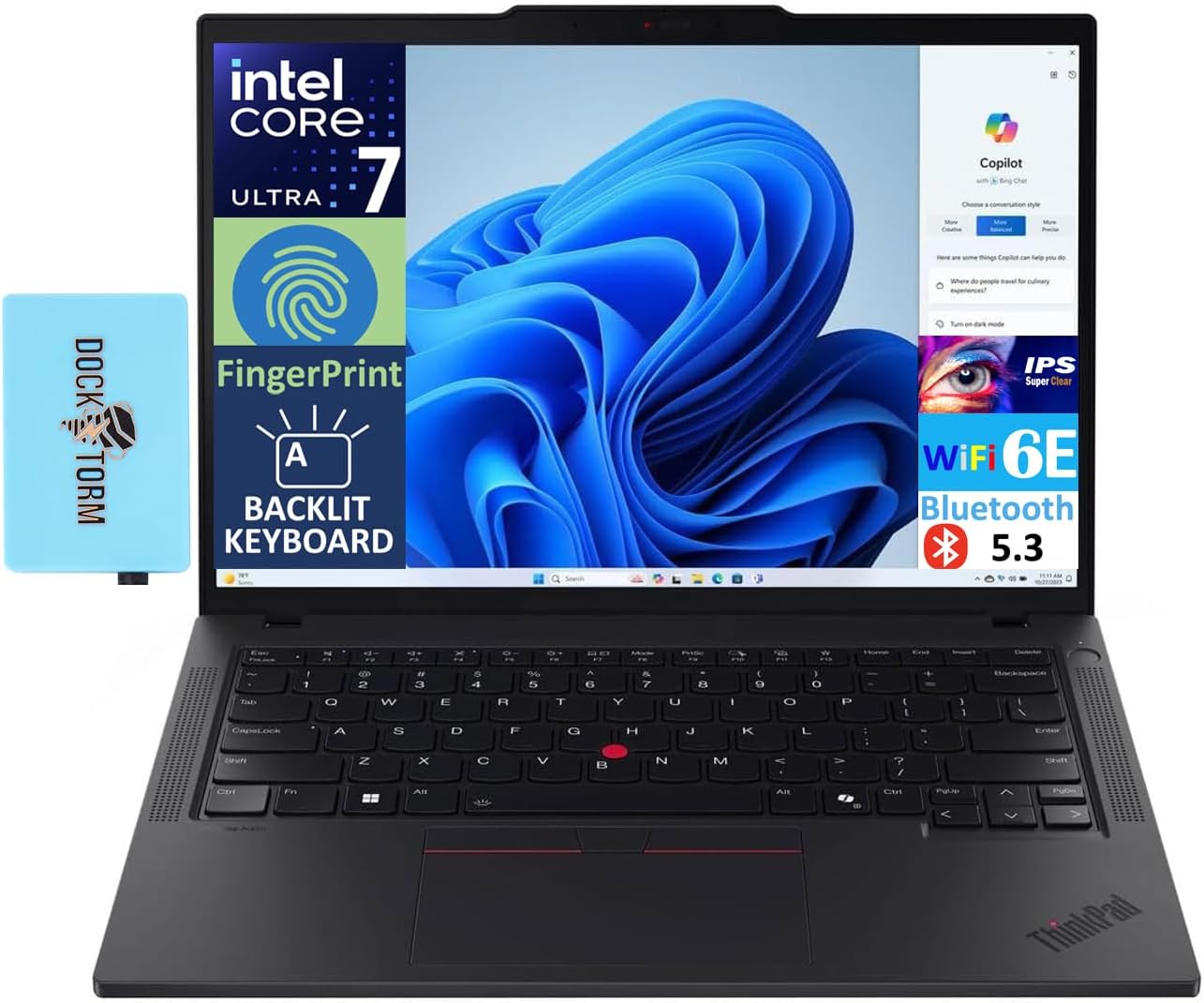 Lenovo ThinkPad T14 Gen 5 AI Business Laptop 14.0″ IPS FHD+ (Intel Core Ultra 7 155U(>i7-13700H), 64GB DDR5, 2TB SSD, Copilot, Backlit KB, Fingerprint, 2 Thunderbolt 4, 5MP Webcam, DKZ Hub, Win11P)