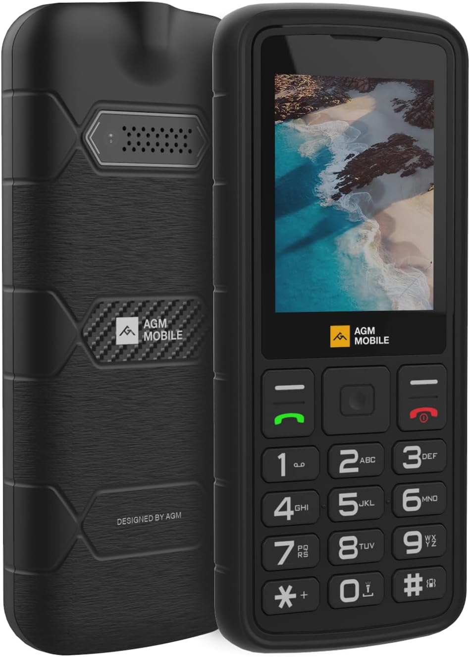 AGM M9 Rugged Basic Cell Phone, 4G Feature Phone, Simple Mobile Phones, Waterproof, Drop-Proof, Large Buttons, Large Font, Speed Dial, 3 Card Slots, FM Radio, w/Flashlight, 1000mAh, for T-Mobile Only