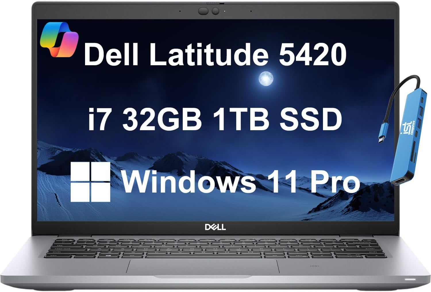 Dell Latitude 5420 Business Laptop (14″ FHD Anti-Glare, Intel Core i7-1185G7, 32GB RAM, 1TB SSD) 2 x Thunderbolt 4, Backlit, HD IR Webcam, Ethernet, Wi-Fi 6, Bluetooth 5.1, IST HUB, Win 11 Pro, Gray