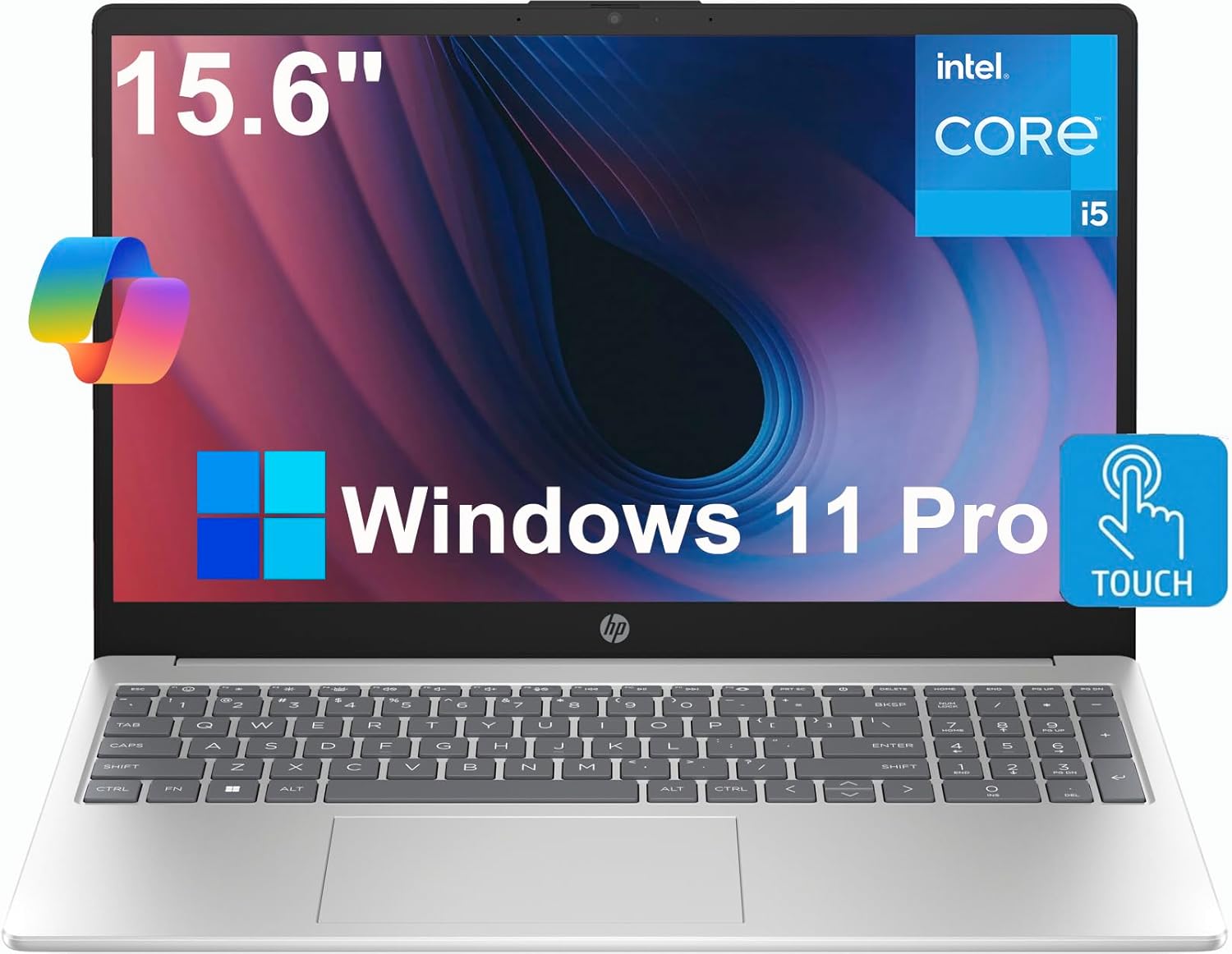 HP 15 Laptop (15.6″ Touchscreen, Intel Core i5-1235U (Beats i7-1195G7), 32GB RAM, 1TB SSD) for Business, Students, Home, 10-Hour Long Battery Life, Webcam, Wi-Fi 6E, Win 11 Pro w /AI Copilot
