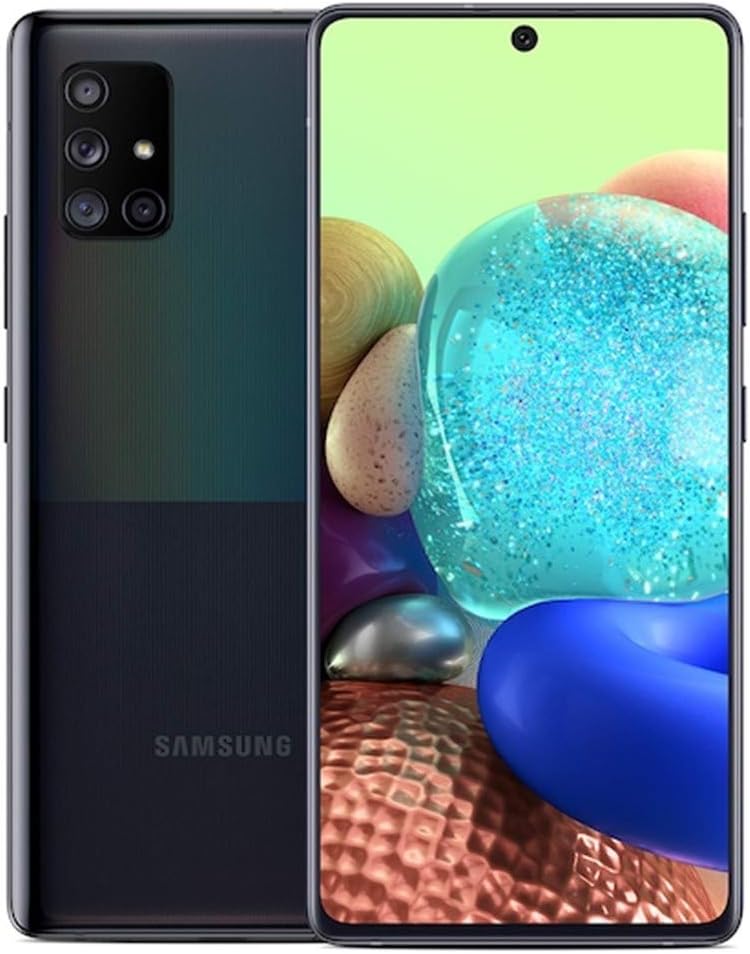 SAMSUNG Galaxy A71 5G (128GB, 6GB) 6.7″ AMOLED+, Snapdragon 765G, 4500mAh Battery, Global 5G Volte GSM AT&T Unlocked (T-Mobile, Metro, Straight Talk) A716U (Prism Cube Black) (Renewed)