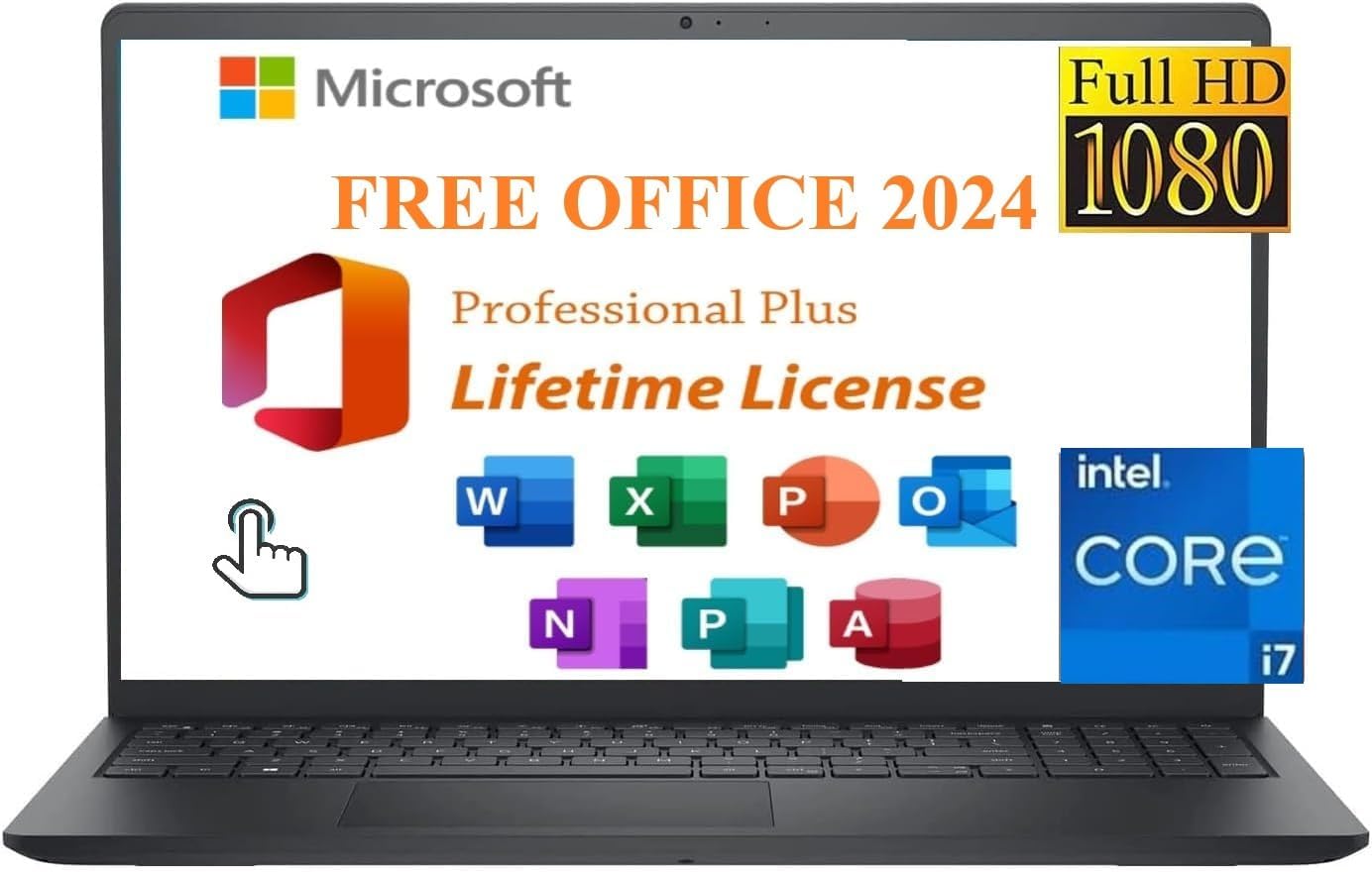 Dell Inspiron 15 3530 Laptop, 15.6″ FHD Touchscreen, Intel Core i7-1355U, 64GB RAM, 1TB PCIe SSD,Microsoft Lifetime Office 2024, Wi-Fi 6, Long Battery Life, Windows 11 Pro, Black