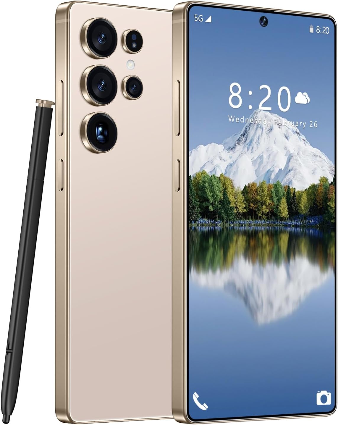 MMY I25 Ultra Unlocked Cell Phone, Built in Pen,6.99″ HD Screen 12+512GB Unlocked Phones,Android 14 7000mAh Long Battery Life Smartphone,5G/Dual SIM/Fingerprint Unlock/Face ID (Gold, 12+512)