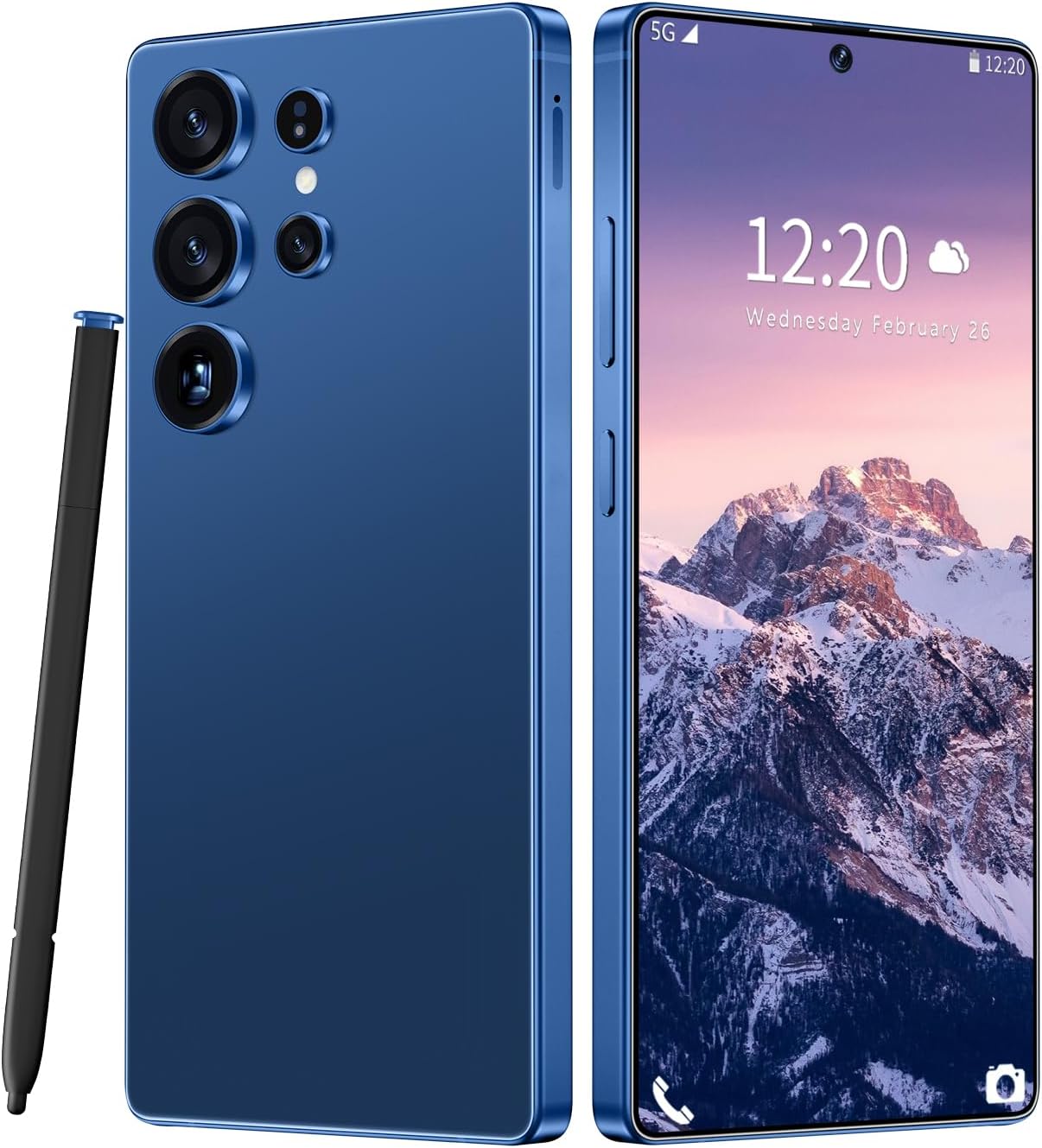Huness I25 Ultra Unlocked Cell Phone,Built in Pen,12+512GB Unlocked Phone, Android 14 Battery 7000mAh 6.99″ HD Screen Smartphone, 5G/Face ID/Fingerprint Lock/Dual SIM/GPS (Deep Blue)