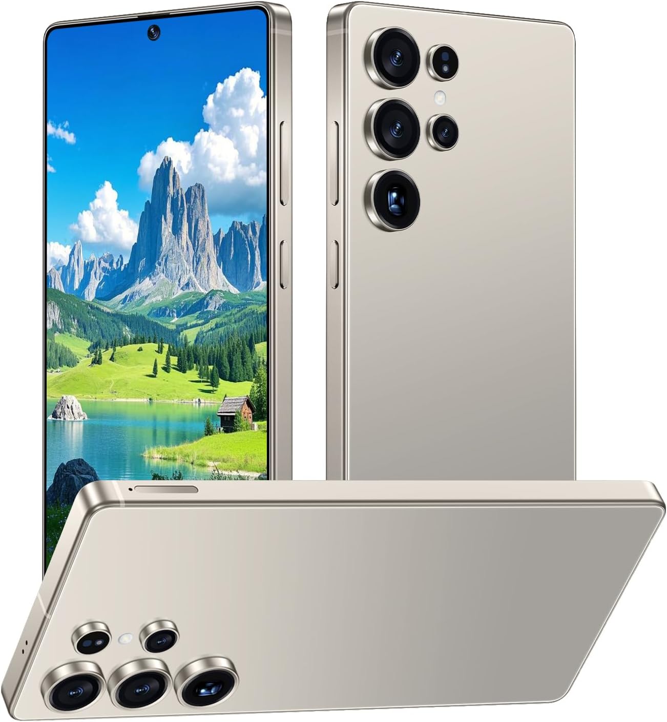 I25 Ultra 5G Unlocked Smartphone,12GB+512GB 7000mAh Fully Cell Phone for Android 14,6.99“ HD Screen Unlocked Cell Phone, 68MP+108MP Dual Camera/Dual SIM/Fingerprint Lock/Face (Titanium Gray)