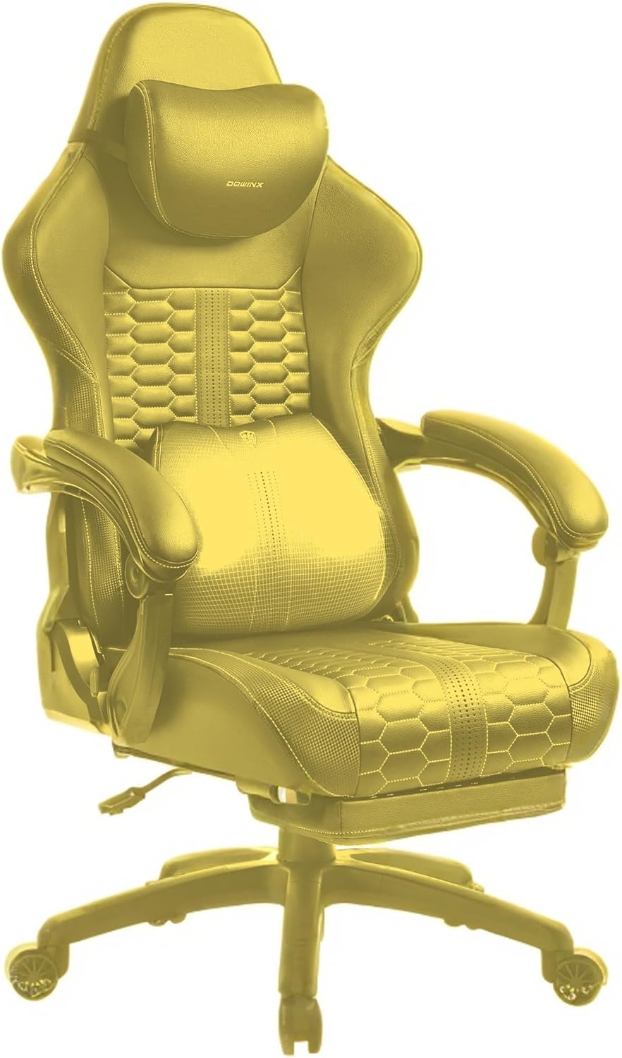 Gaming Chair, Office Chair with Massage Lumbar Support, Ergonomic Computer Gamer Chair for Adults with 360° Swivel Footrest, 165°, 350lbs, BlackKK