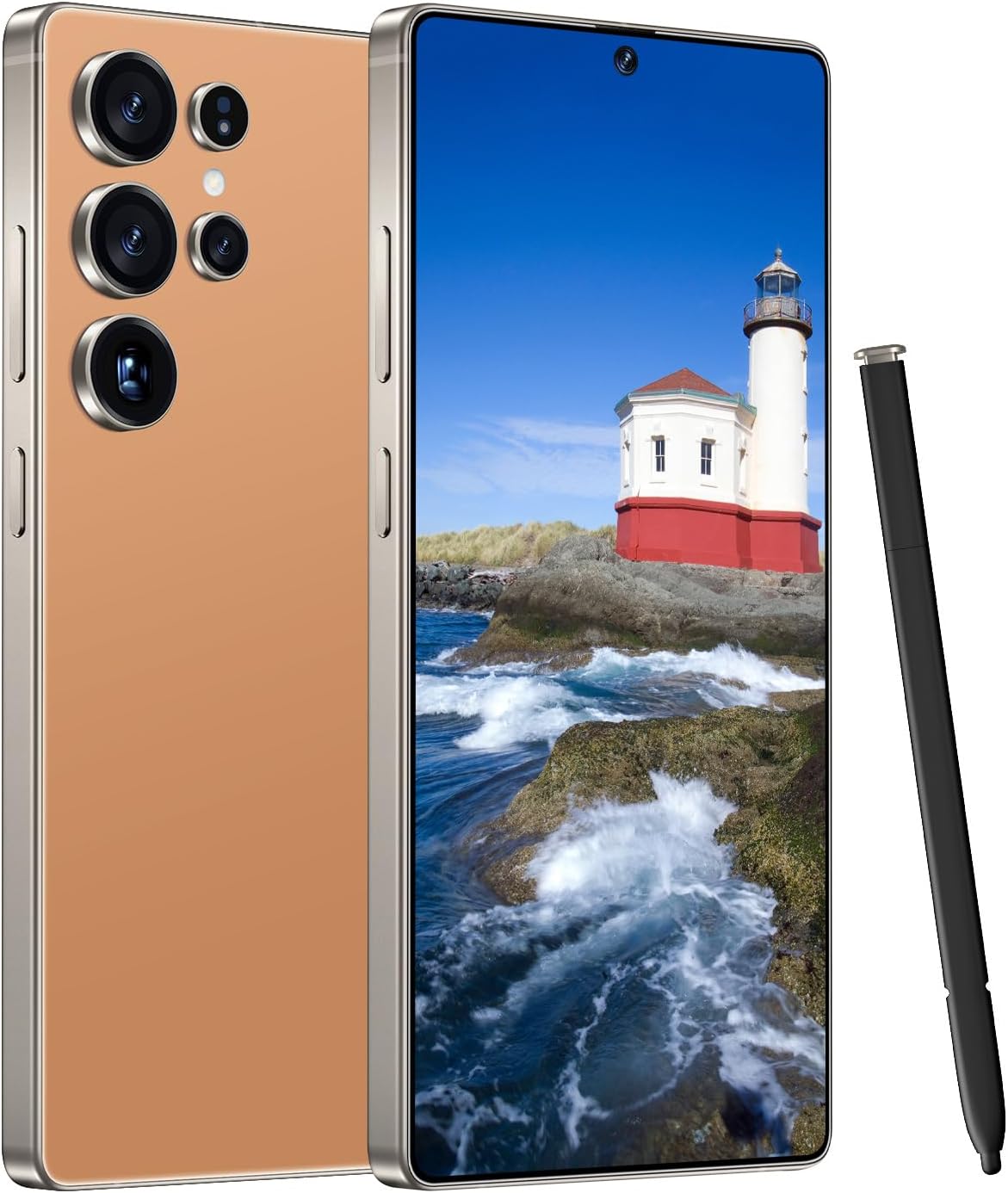 I25 Ultra 5G Unlocked Smartphone,8GB+256GB Fully Cell Phone for Android 14, 6.99″ Unlocked Cell Phone, 7000mAh, 68MP+108MP Dual Camera/Dual SIM(Titanium Orange)