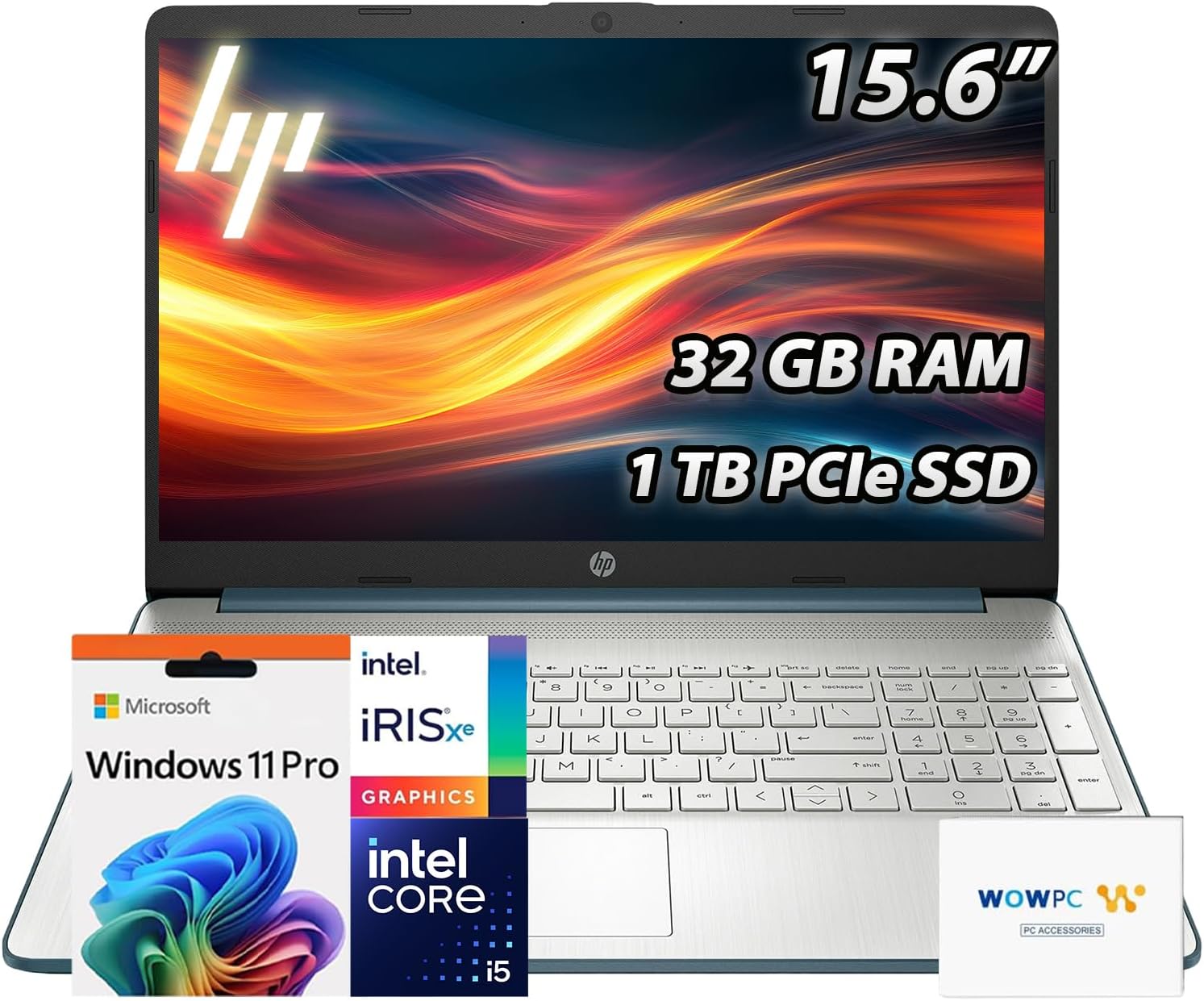 HP Pavilion 15.6″ FHD Laptop | 32GB RAM • 1TB PCIe SSD | Intel Core i5-1235U (10 Core) Processor | Copilot & AI Ready | Wi-Fi 6 | Bluetooth | HDMI | Windows 11 Pro | WOWPC Recovery USB