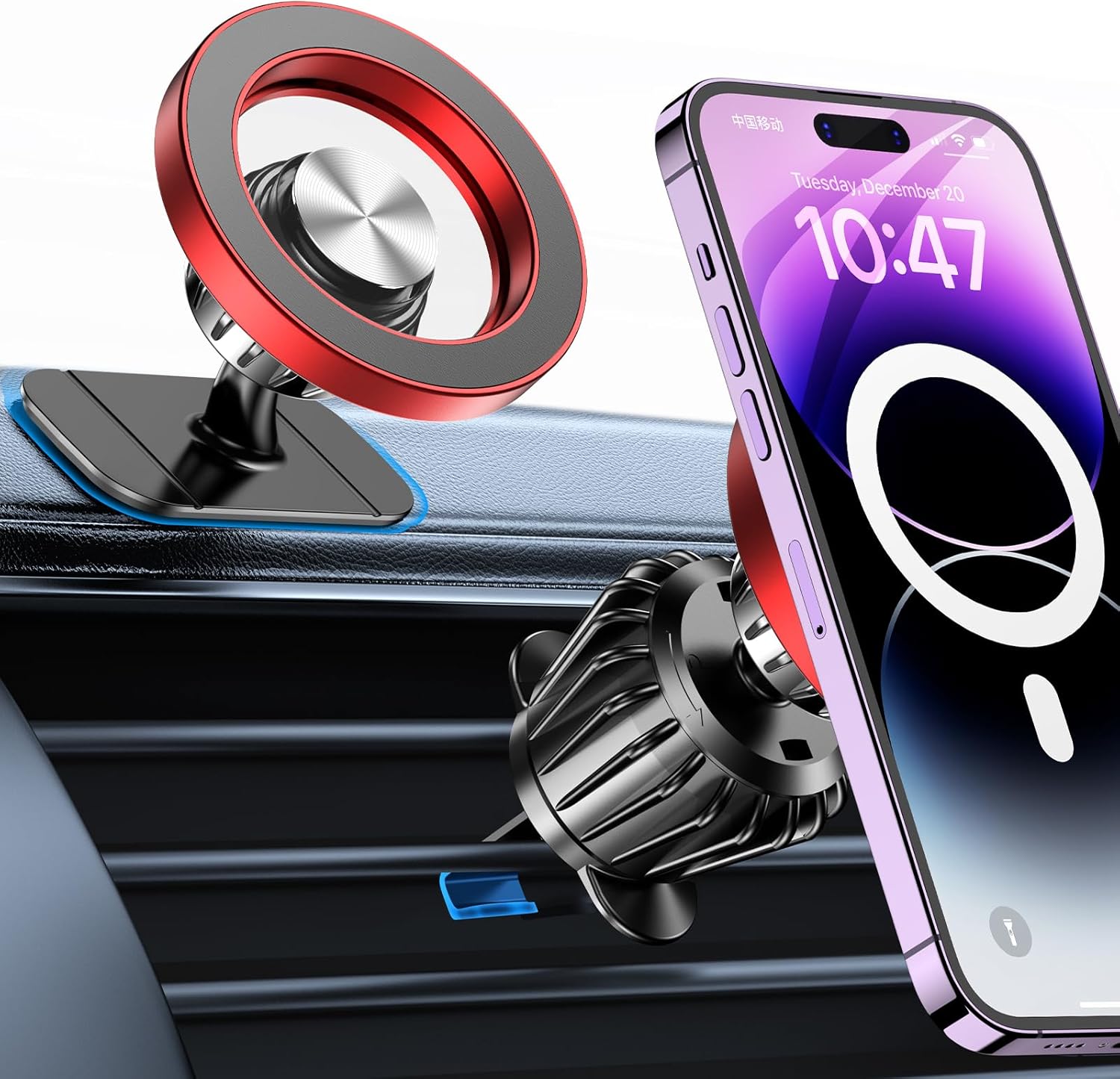 Kaistyle for Magsafe Car Mount【20 Strong Magnets】Magnetic Phone Holder for Car Phone Holder Mount Dash【360°】Cell Phone Holders for Your Car Accessories for Women Men iPhone 16 Pro Max 15 14 13 12 Plus