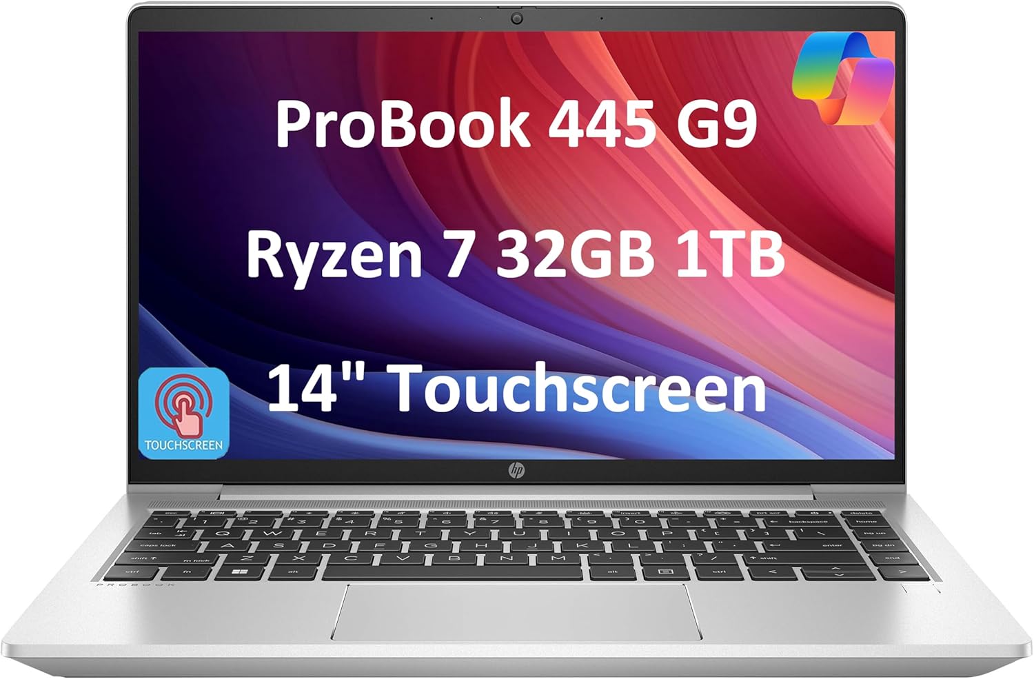 HP ProBook 445 G9 Business Laptop (14″ FHD Touchscreen, AMD Ryzen 7 5825U, 32GB RAM, 1TB SSD, 8-Core (Beats i7-1165G7)) Fingerprint, Webcam, Ethernet, Wolf Pro Security, Win 11 Pro, Silver