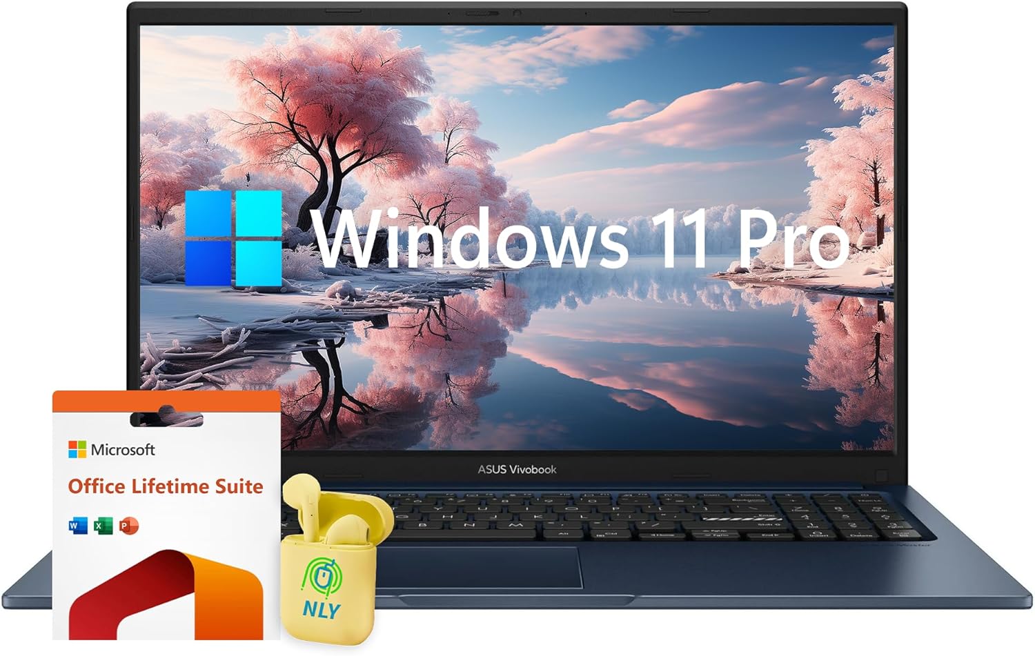 ASUS 15.6″ FHD Vivobook Business Laptop Computer, 10-core Intel Core i5, 40GB RAM 2TB SSD, Windows 11 Pro Laptop with Microsoft Office Lifetime Suite, Numeric Keypad, NLY Earphones, Quiet Blue