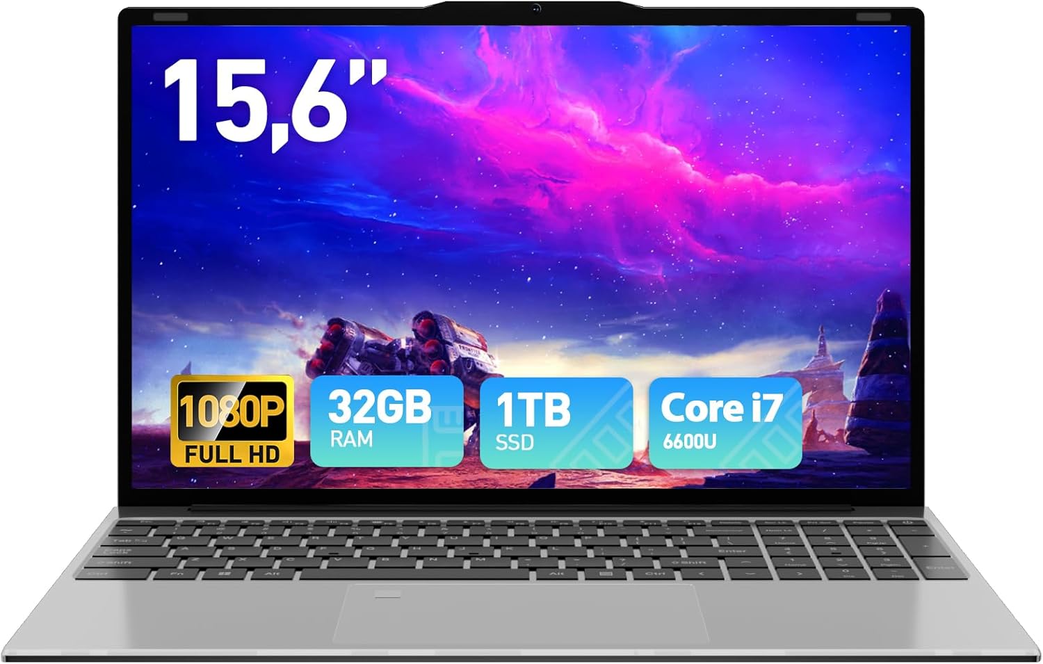 Laptop 15.6 inch in-tel Core i7-6600U Gaming Laptop, Win 11 Pro Laptop Computer 32GB RAM 1TB SSD, FHD 1080P Display, Backlit Keyboard, Fingerprint,Wi-Fi,HDMI, Laptops for Business,Student