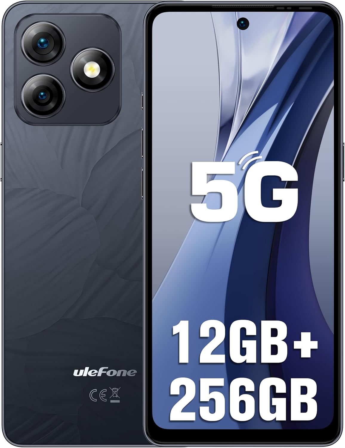 Ulefone Note 18 Ultra Unlocked Phone, Dual 5G, 50MP+50MP+32MP, MTK Dimensity 720 12GB+256GB, 6.78” FHD+ Screen, 5450mAh(18W), Android 13, NFC, IR Blaster, Custom Key, US Warranty, Black