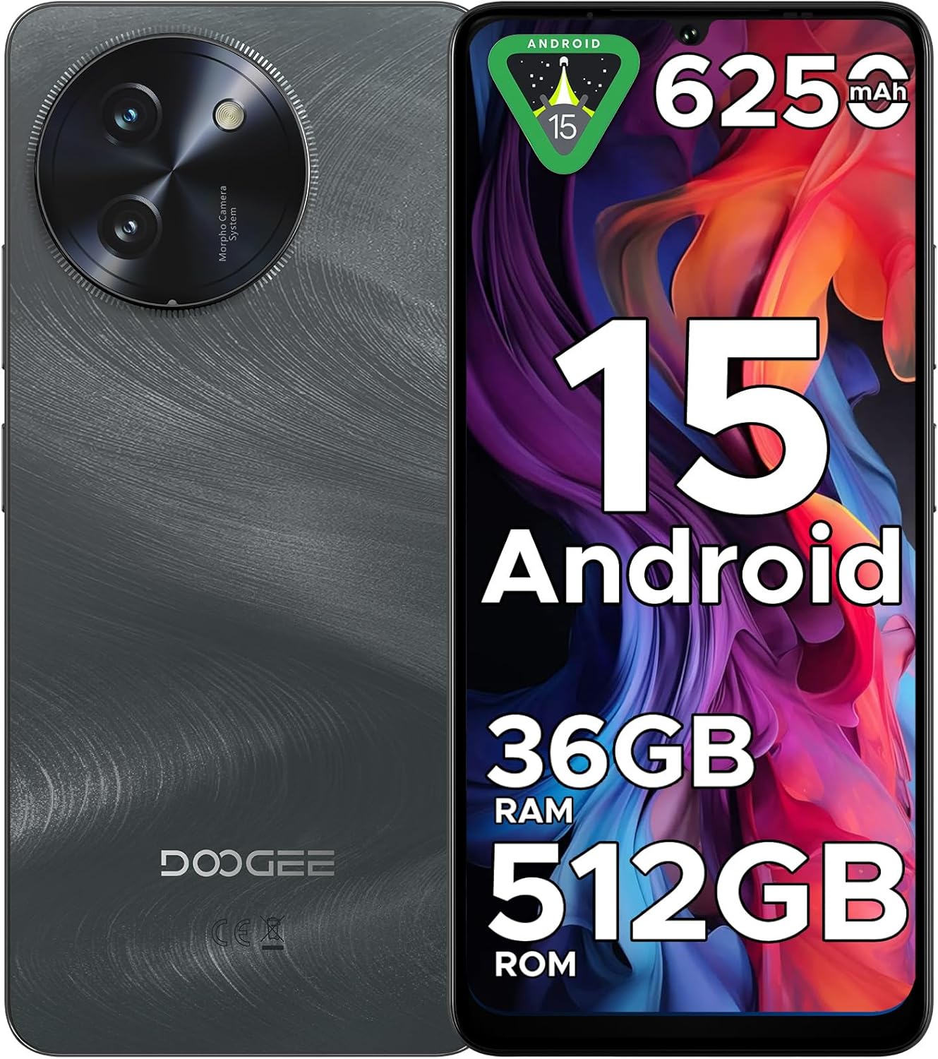 DOOGEE Note 59 Pro+ 5G Android 15 Unlocked Cellphone, 36GB+512GB/2TB Expand Mobile Smartphone with 6.75″ HD+ Display 120Hz, 6250mAh,5G Dual Sim Cell Phone, Face ID/Fingerprint/Widevine L1/NFC/OTG