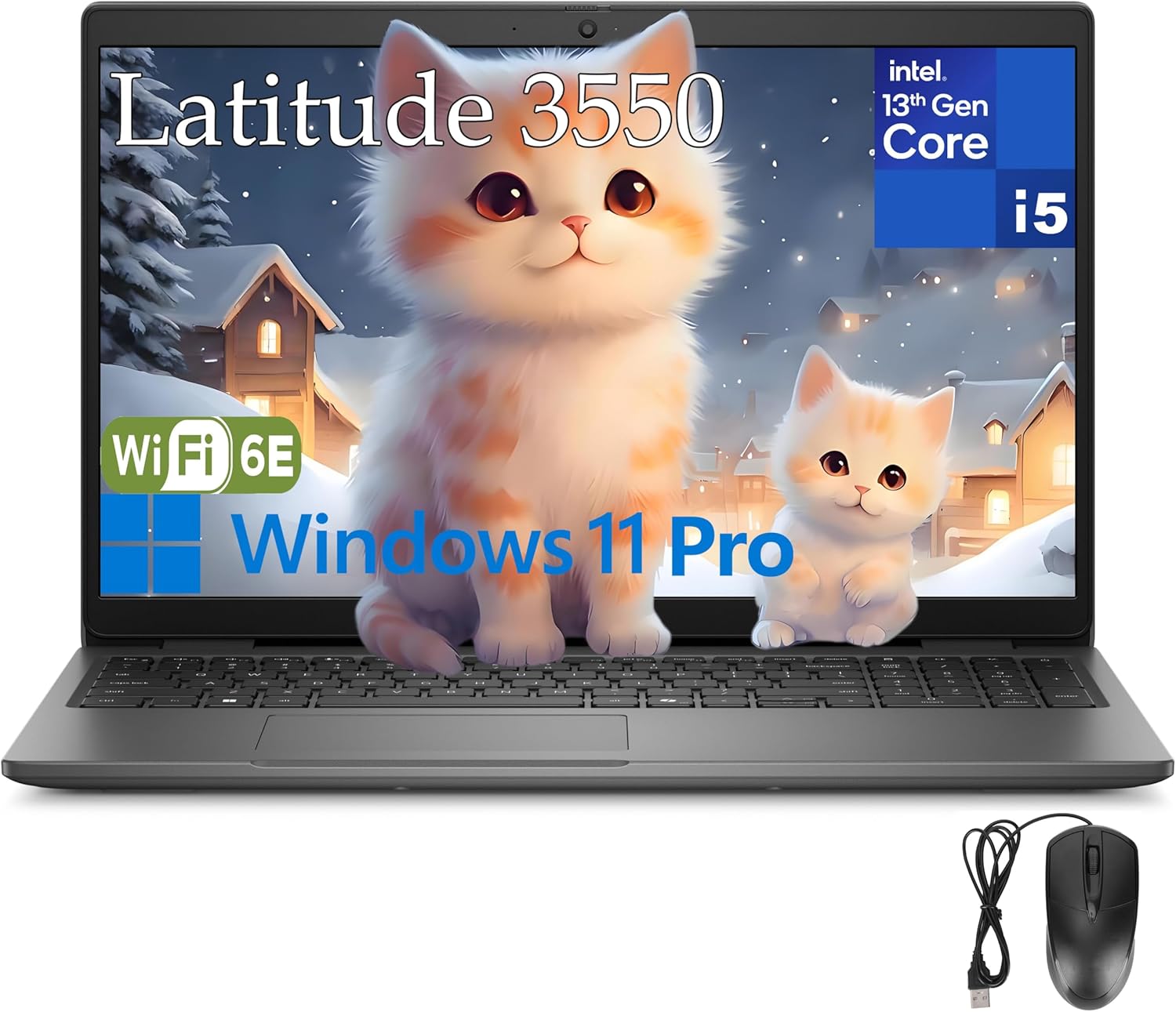 Dell Latitude 3550 Business Laptop Computer, 32GB DDR5 RAM, 1TB PCIe SSD, 13th Gen Intel 10-Core i5-1335U (Beat i7-1255U), 15.6″ FHD, WiFi 6E, Bluetooth 5.3, USB4 Type-C, Windows 11 Pro