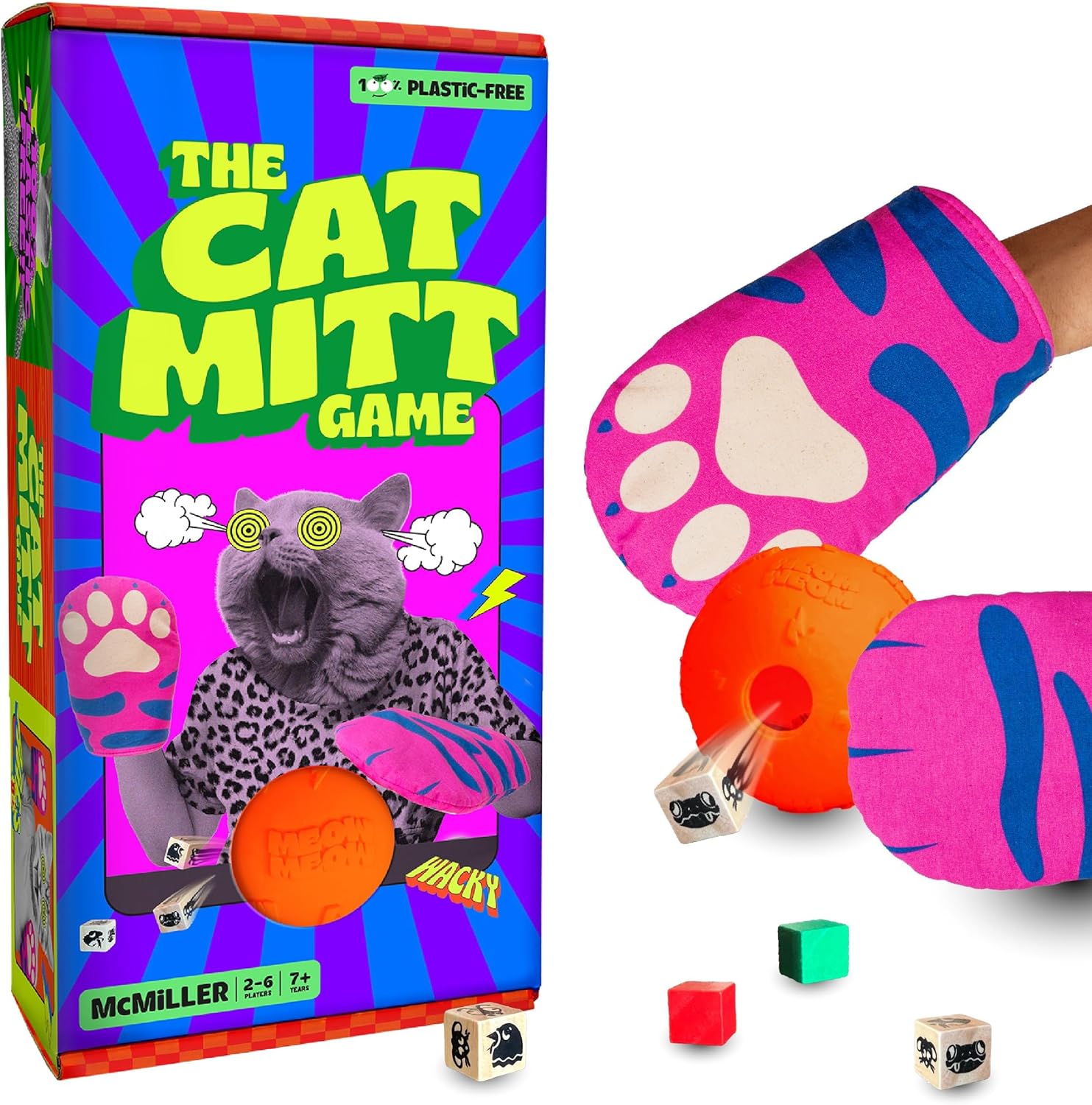 The Cat Mitt Game – Hiss-Terically Fun Party Game for all the Family! Plastic-Free, Eco Board Game, Oven Mitt Game Night, Tabletop, Strategy, Funny Family, Summer, Best Birthday Gift, Meow Meow, Gag,